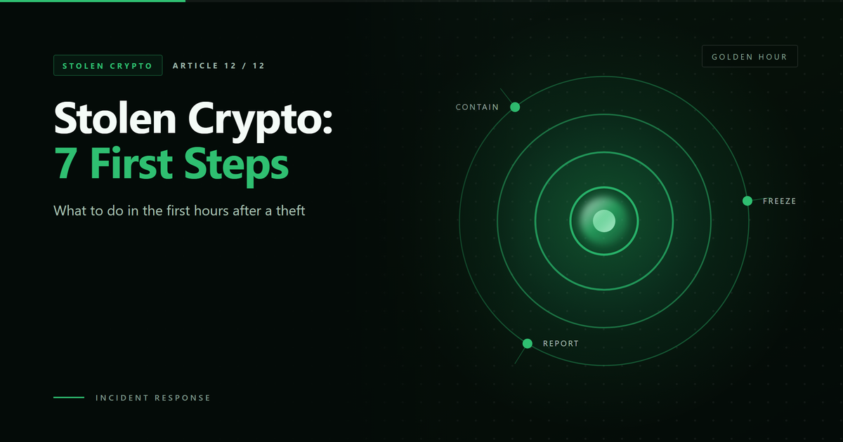 Stolen Crypto: 7 Steps to Take Immediately After a Theft