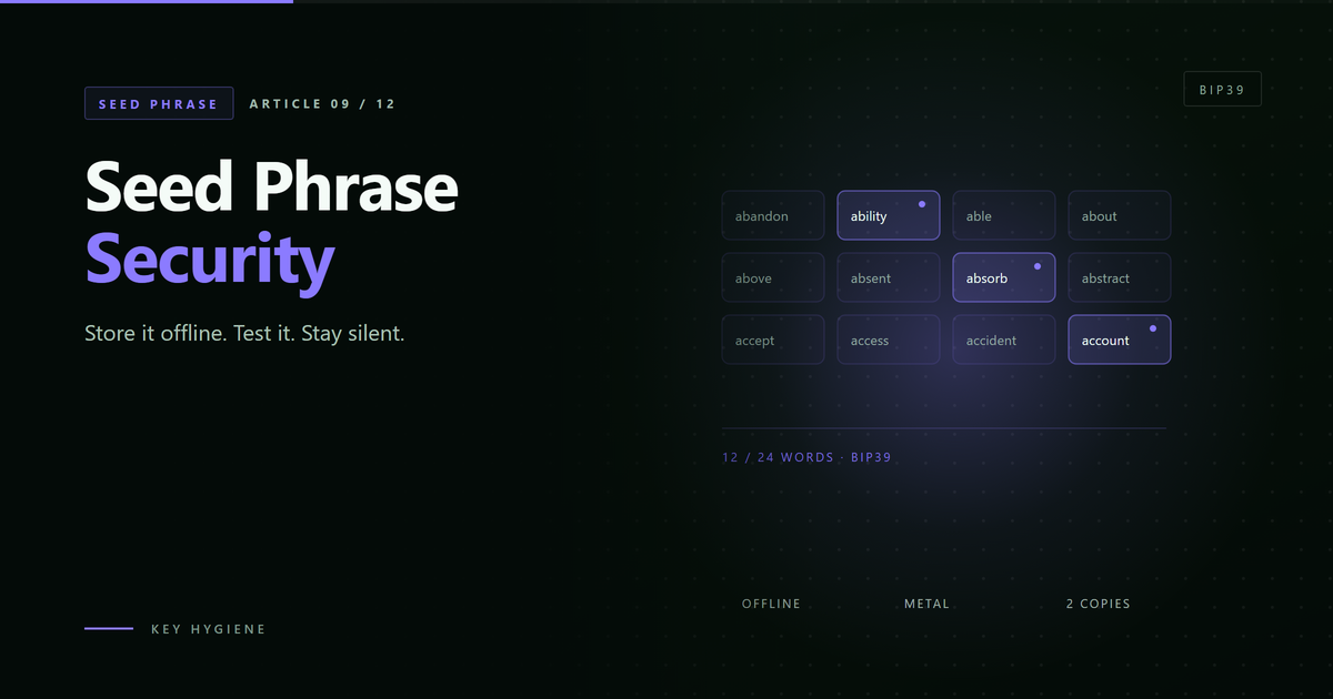 Seed Phrase Security: How to Store a Recovery Phrase Properly